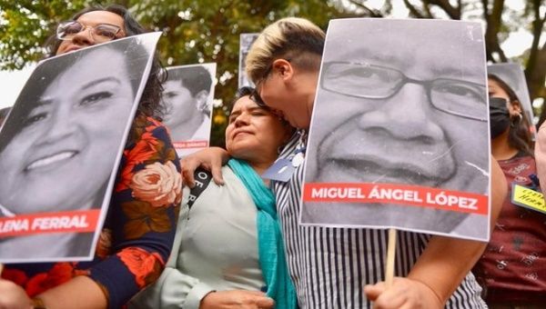 Violence against journalists in Mexico was under discussion at the Peoples' Tribunal hearings on the Murder of Journalists in Mexico City. Apr. 27, 2022. 