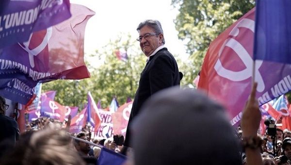 France Insumise party Jean-Luc Melenchon (C), Paris, France, May 1, 2022.