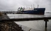 European ship transporting oil.