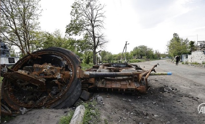 File photo of Ukrainian weapons destroyed by Russian forces.