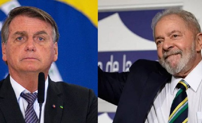Brazilian President Jair Bolsonaro (L) & Workers' Party candidate Lula da Silva (R).