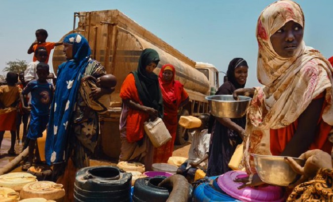 UN Agencies provide water to Somalia displaced by drought, June, 2022.