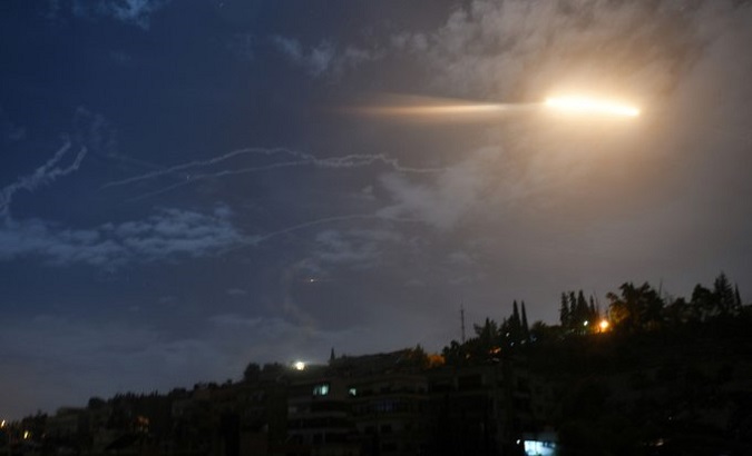 File photo of a missile being seen over Damascus, Syria.