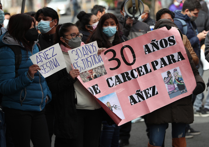 Protesters demand a jail sentence for Jeanine Añez