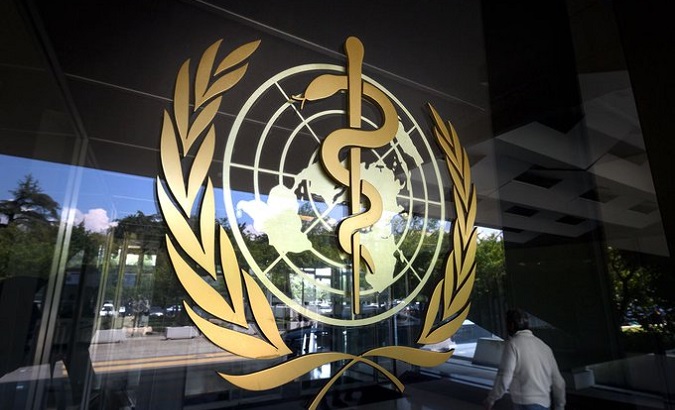 Logo of the World Health Organization (WHO).