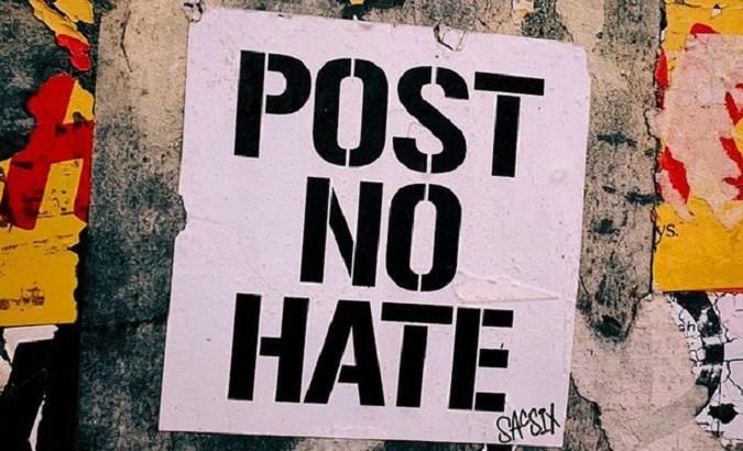 Poster for a campaign against hate speech, 2022.