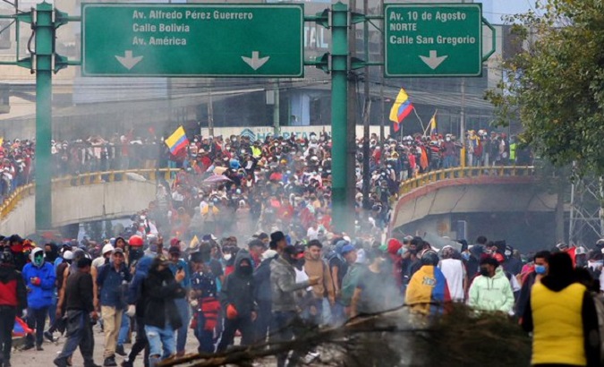 Citizens protesting in Quito, Ecuador, June 21, 2022.
