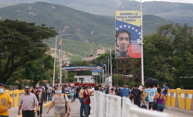 View of one of the border crossings between Colombia and Venezuela.