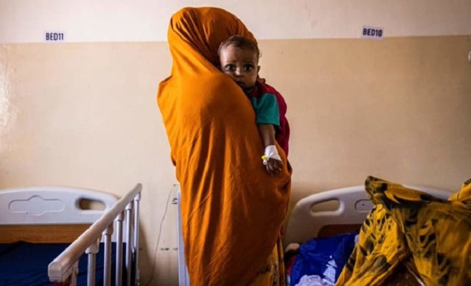 A woman and her son at a hospital in Somalia, June 2022.