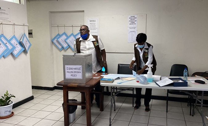 A polling station in Grenada, June 23, 2022.