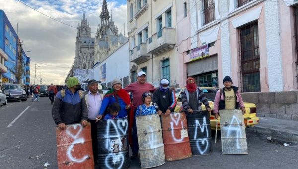 Ecuadorian protesters in Quito, Ecuador