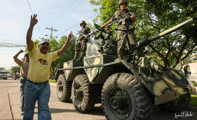 Scene of the coup in Honduras, June 28, 2009.
