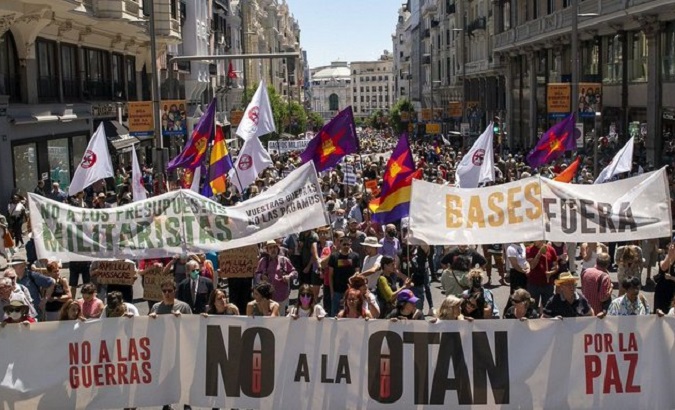 Protest against NATO Spain, June 29, 2022.
