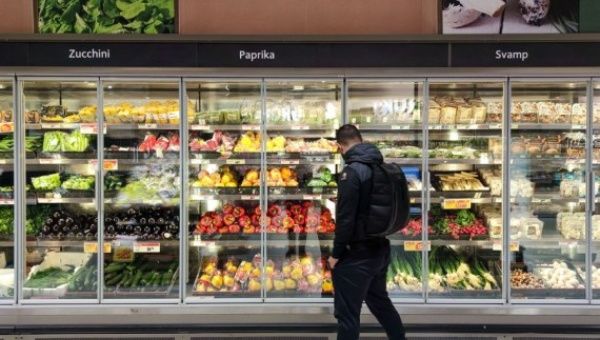 A customer shops at a supermarket in Stockholm, Sweden, on June 14, 2022.
