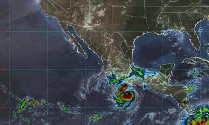 Image of Bonnie during its journey along the Pacific coast of Mexico, July 4, 2022.
