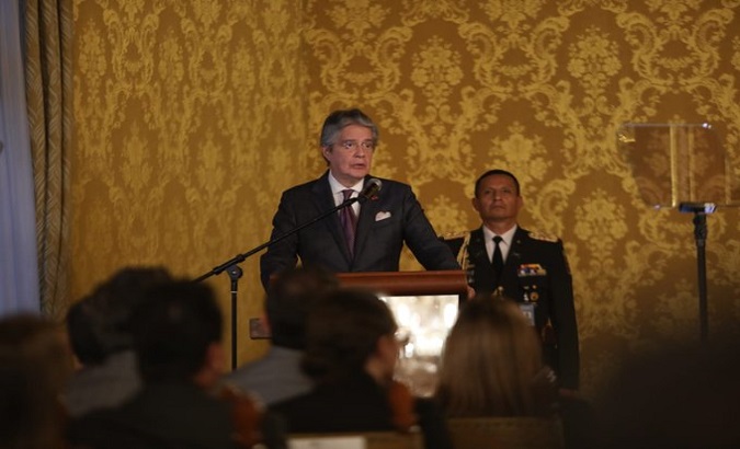 President Guillermo Lasso during the inauguration ceremony of the new authorities. Jul. 5, 2022.