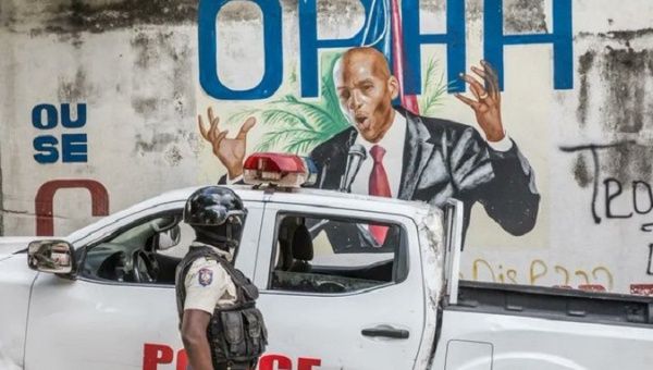 A graffiti with the image of the late president Jovenel Moise, Port-au-Prince, Haiti.