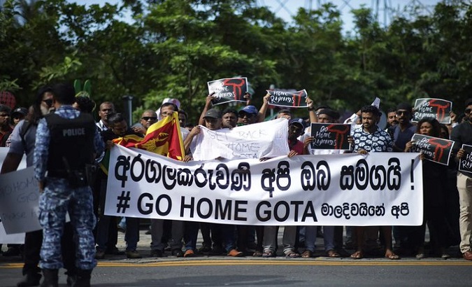 National authorities submitted a moratorium on Sri Lanka's 51 billion dollars foreign debt and are negotiating a loan with the International Monetary Fund (IMF). Jul. 14, 2022.