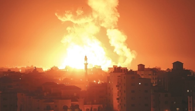 Israel bombs Gaza Strip after rocket fire.