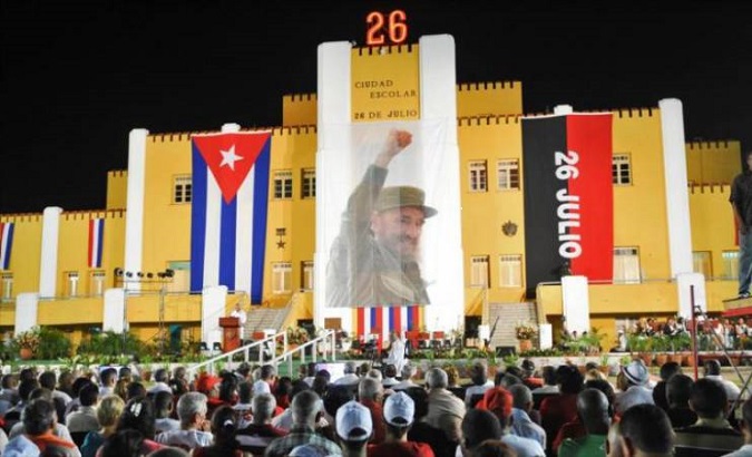 An image of Fidel Castro at the 