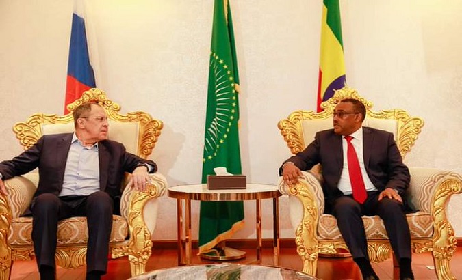 Russian Foreign Minister Sergey Lavrov and his Ethiopian counterpart Demeke Mekonnen. Jul. 27, 2022.