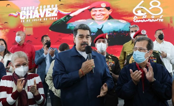 President Nicolas Maduro (C), Caracas, Venezuela, July 28, 2022.