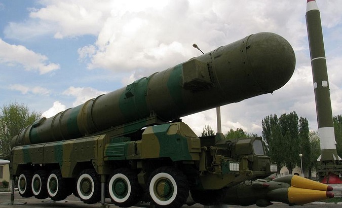 A medium-range ballistic missile with a nuclear warhead RSD-10 Pioneer.