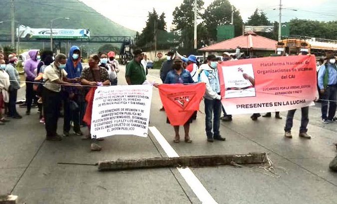 A roadblock in Guatemala, Aug. 9, 2022.