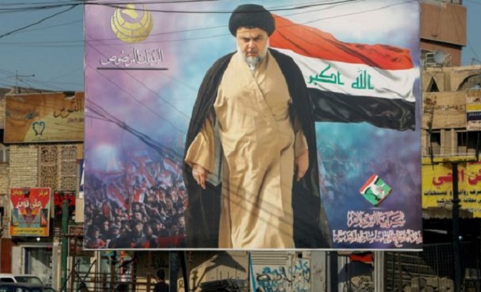 A poster of Moqtada al-Sadr in Baghdad, Iraq, 2022.