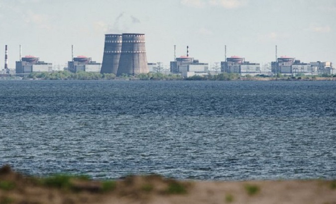View of the Zaporizhia nuclear plant, 2022.
