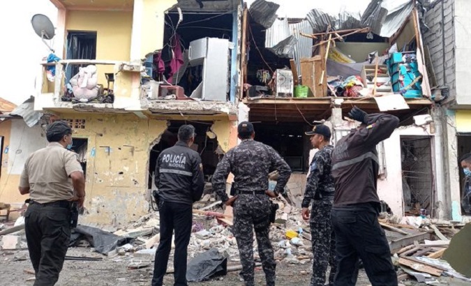 Houses destroyed by the explosion, Guayaquil, Ecuador, Aug. 15, 2022.
