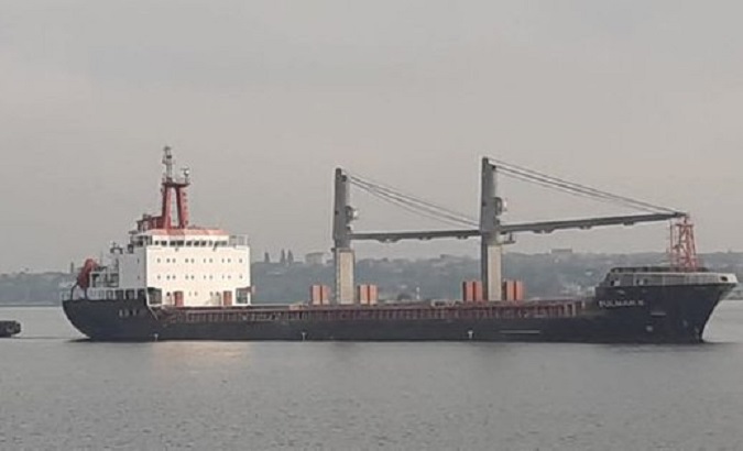 Grain ship in the Black Sea, Aug. 2022.