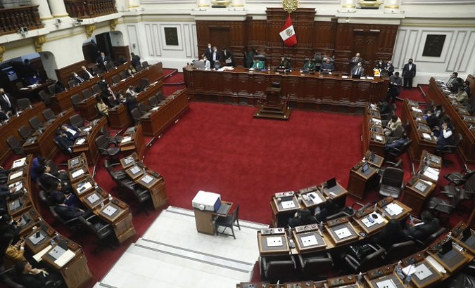 Plenary room of the Parliament, Lima, Peru.
