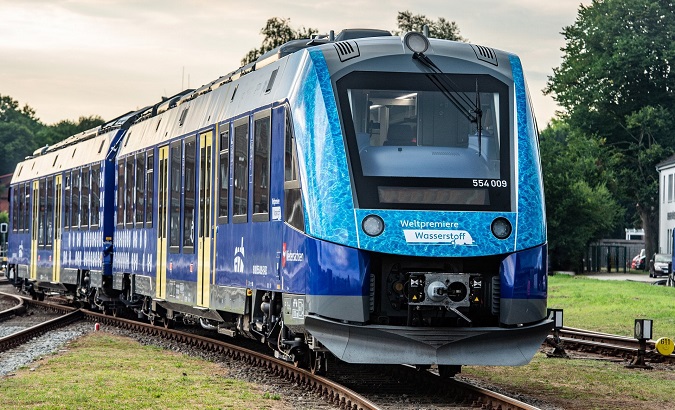 Hydrogen-powered train, Lower Saxony, Germany, 2022.