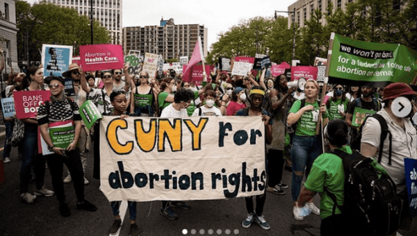 U.S. college students demanding abortion rights.