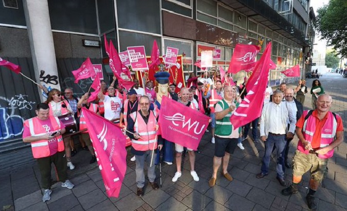 British workers on strike, Aug. 26, 2022.