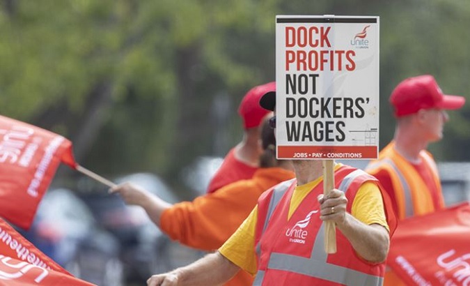British workers on strike, Aug. 26, 2022.