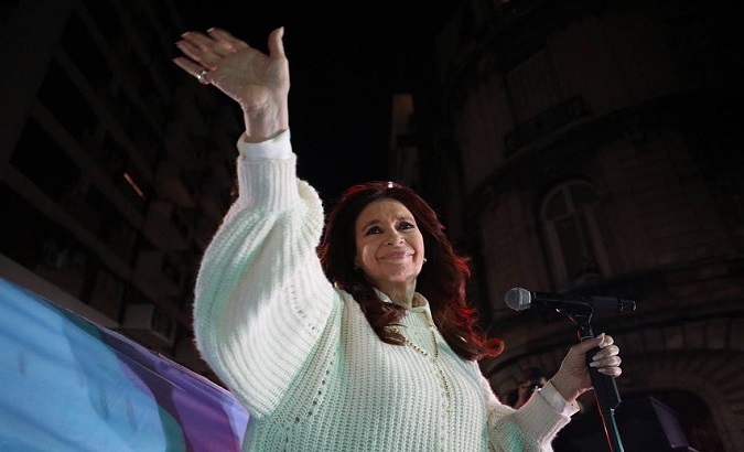 Cristina Fernández de Kirchner, expressed on Saturday night her gratitude for the multitudinous expressions of solidarity. Aug. 28, 2022.
