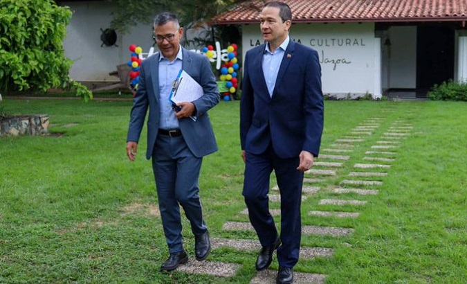 Venezuelan Culture Minister Ernesto Villegas (L) and Foreign Affairs Minister Carlos Faria (R), Sept. 5, 2022.
