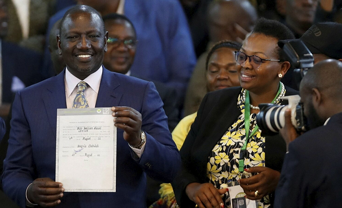 Kenyan President-elect William Ruto (L), 2022.
