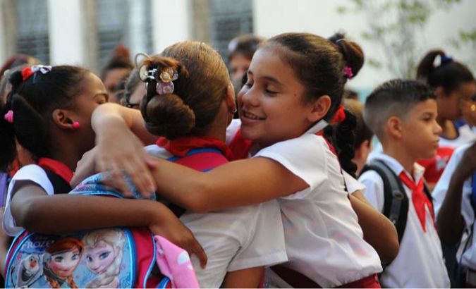 Cuban children at the beginning of the 2022 school year.