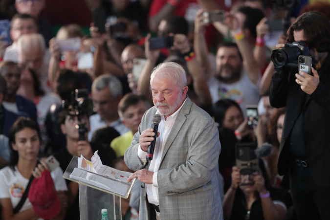 The former president and current candidate for the presidency of Brazil for the Workers' Party (PT) Luiz Inácio Lula da Silva, today attends a meeting with evangelicals in São Gonçalo, Rio de Janeiro Brazil