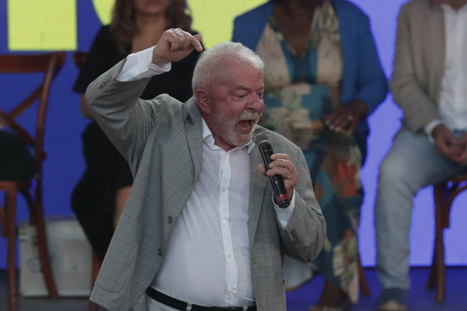 The former president and current candidate for the presidency of Brazil for the Workers' Party (PT) Luiz Inácio Lula da Silva