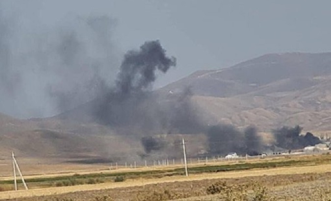 Explosions on the Armenia-Azerbaijan border area, Sept. 13, 2022.