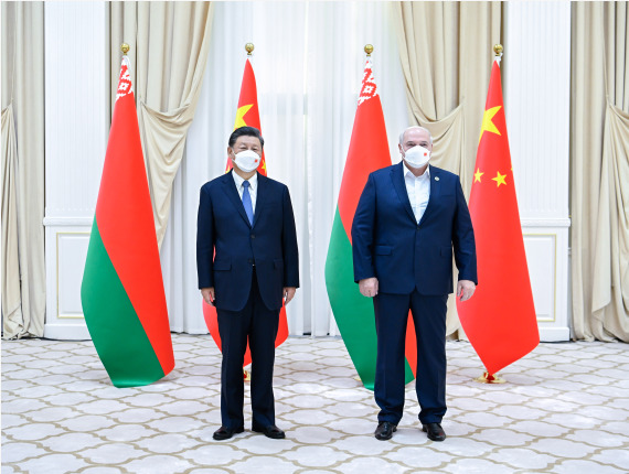 Chinese President Xi Jinping meets with Belarusian President Alexander Lukashenko at Forumlar Majmuasi Complex in Samarkand, Uzbekistan, Sept. 15, 2022.