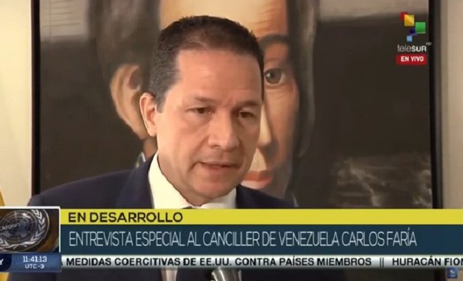 Venezuelan FM Carlos Faria, New York, U.S., Sept. 23, 2022.