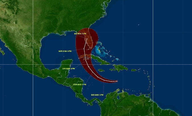 The cyclone, which would reach category 3 on the Saffir-Simpson scale (out of a maximum of five) could hit the western sector of Cuba next Tuesday, while it would reach Florida the following Thursday. Sept. 25, 2022.