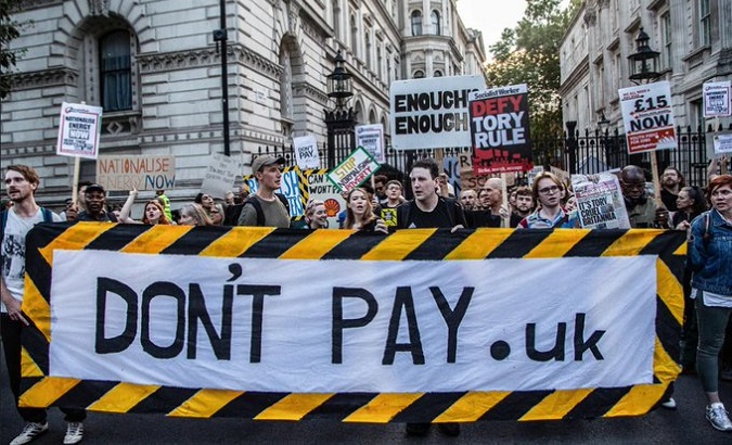 Protests against the price of services in the UK, 2022.