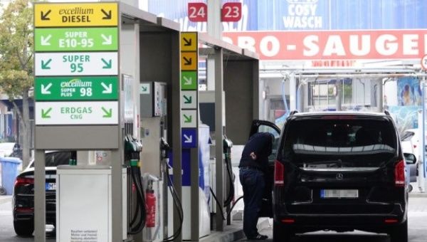 A man fuels a vehicle up at a gas station in Berlin, Germany, Sept. 8, 2022.
