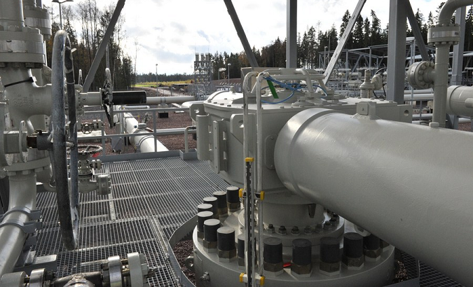 Nord Stream pipeline equipments in Portovaya bay, Oct. 2022.